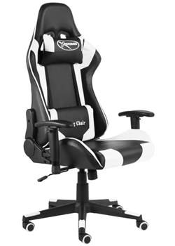 Czarno-biały obrotowy fotel gamingowy - Grando ze sklepu Edinos.pl w kategorii Krzesła biurowe - zdjęcie 172410994