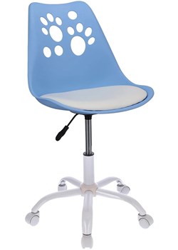 Niebiesko-biały fotel obrotowy do biurka młodzieżowego - Fiti 3X ze sklepu Edinos.pl w kategorii Meble dziecięce - zdjęcie 172411273