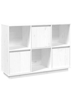 Biały regał drewniany z szafkami na książki - Ovos 3X ze sklepu Edinos.pl w kategorii Regały i witryny - zdjęcie 172411383