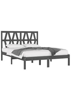 Szare sosnowe łóżko z zagłówkiem 120x200 - Yoko 4X ze sklepu Edinos.pl w kategorii Łóżka i materace - zdjęcie 172411410