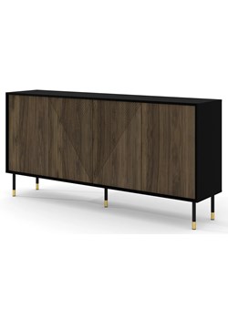 Komoda frezowana czarny + orzech pacyfik L7-M58 ze sklepu Edinos.pl w kategorii Komody - zdjęcie 172411442