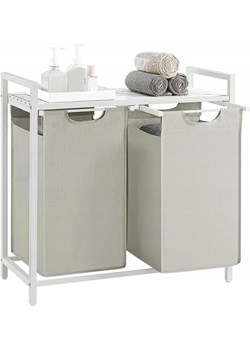 Biała szafka z 2 koszami na pranie - Areo 3X ze sklepu Edinos.pl w kategorii Kosze na pranie - zdjęcie 172411464