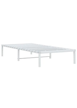 Białe metalowe łóżko jednoosobowe w stylu loft 90x200 cm - Dafines ze sklepu Edinos.pl w kategorii Łóżka i materace - zdjęcie 172411623