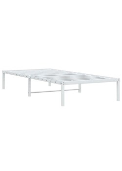 Łóżko jednoosobowe biały metal 90x200 cm - Tresto ze sklepu Edinos.pl w kategorii Łóżka i materace - zdjęcie 172411623