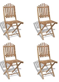 Składane krzesła bambusowe Javal - 4 szt. ze sklepu Edinos.pl w kategorii Krzesła ogrodowe - zdjęcie 172411854