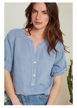 Le Monde du Lin Lniana bluzka w kolorze niebieskim ze sklepu Limango Polska w kategorii Bluzki damskie - zdjęcie 172412470