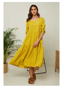 La Compagnie Du Lin Lniana sukienka &quot;Elvira&quot; w kolorze żółtym ze sklepu Limango Polska w kategorii Sukienki - zdjęcie 172415202