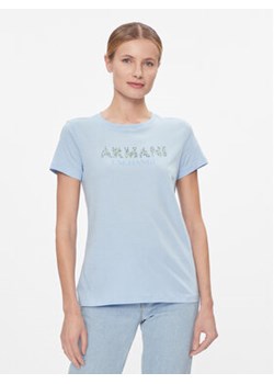 Armani Exchange T-Shirt 3DYT13 YJ8QZ 15DD Błękitny Regular Fit ze sklepu MODIVO w kategorii Bluzki damskie - zdjęcie 172415620