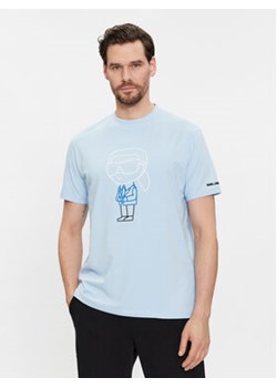 KARL LAGERFELD T-Shirt 755401 541221 Błękitny Regular Fit ze sklepu MODIVO w kategorii T-shirty męskie - zdjęcie 172415642