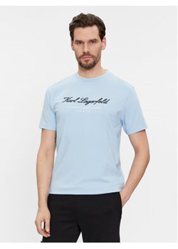 KARL LAGERFELD T-Shirt 755403 541221 Błękitny Regular Fit ze sklepu MODIVO w kategorii T-shirty męskie - zdjęcie 172415751