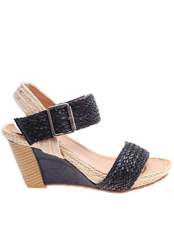 Czarne damskie sandały espadryle na koturnie /G5-3 16270 T192/ ze sklepu Pantofelek24.pl w kategorii Sandały damskie - zdjęcie 172415852