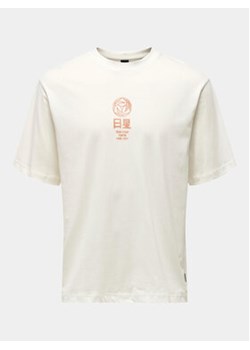 Only & Sons T-Shirt Malik 22029484 Écru Relaxed Fit ze sklepu MODIVO w kategorii T-shirty męskie - zdjęcie 172416052