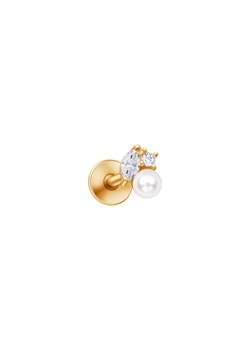 Kolczyk do piercingu złoty z perłą i cyrkoniami ze sklepu YES.pl w kategorii Kolczyki - zdjęcie 172416284
