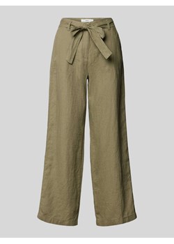 Spodnie lniane z szeroką,skróconą nogawką model ‘Style. Maine’ ze sklepu Peek&Cloppenburg  w kategorii Spodnie damskie - zdjęcie 172416882