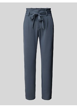 Spodnie materiałowe o kroju tapered fit z wiązanym paskiem model ‘EVA’ ze sklepu Peek&Cloppenburg  w kategorii Spodnie damskie - zdjęcie 172417063