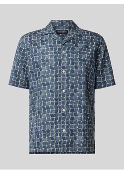 Koszula lniana o kroju regular fit z nadrukiem na całej powierzchni ze sklepu Peek&Cloppenburg  w kategorii Koszule męskie - zdjęcie 172417231