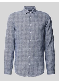 Koszula lniana o kroju slim fit ze wzorem w kratę glencheck ze sklepu Peek&Cloppenburg  w kategorii Koszule męskie - zdjęcie 172417294