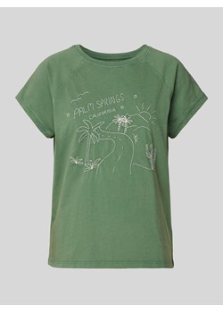 T-shirt z wyhaftowanym motywem i napisem ze sklepu Peek&Cloppenburg  w kategorii Bluzki damskie - zdjęcie 172417333