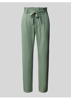 Spodnie materiałowe o kroju tapered fit z wiązanym paskiem model ‘EVA’ ze sklepu Peek&Cloppenburg  w kategorii Spodnie damskie - zdjęcie 172417524