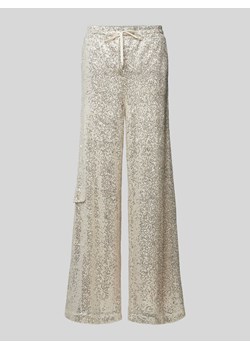 Spodnie materiałowe z szeroką nogawką i cekinowym obszyciem na całej powierzchni model ‘AMALIA’ ze sklepu Peek&Cloppenburg  w kategorii Spodnie damskie - zdjęcie 172417713