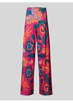 Spodnie materiałowe z wzorem na całej powierzchni ze sklepu Peek&Cloppenburg  w kategorii Spodnie damskie - zdjęcie 172417983