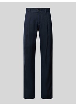 Spodnie lniane o kroju tapered fit z zakładkami w pasie model ‘Osby’ ze sklepu Peek&Cloppenburg  w kategorii Spodnie męskie - zdjęcie 172417994