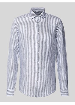 Koszula lniana o kroju slim fit z kołnierzykiem typu kent ze sklepu Peek&Cloppenburg  w kategorii Koszule męskie - zdjęcie 172418064