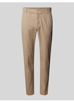 Spodnie lniane o kroju relaxed tapered fit w kant ze sklepu Peek&Cloppenburg  w kategorii Spodnie męskie - zdjęcie 172418151