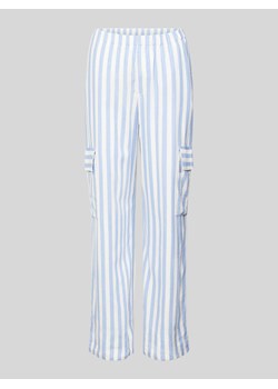 Spodnie lniane o kroju regular fit z kieszeniami cargo ze sklepu Peek&Cloppenburg  w kategorii Spodnie damskie - zdjęcie 172418190