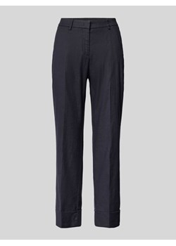 Spodnie lniane o kroju regular fit w kant model ‘KRYSTAL’ ze sklepu Peek&Cloppenburg  w kategorii Spodnie damskie - zdjęcie 172418310
