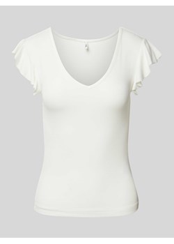 T-shirt z dekoltem w serek model ‘BELIA’ ze sklepu Peek&Cloppenburg  w kategorii Bluzki damskie - zdjęcie 172418474