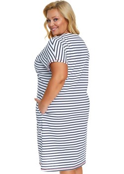 Doctor Nap koszula nocna w paseczki plus size TB.5368, Kolor granatowo-biały, Rozmiar L, Doctor Nap ze sklepu Intymna w kategorii Koszule nocne - zdjęcie 172419092