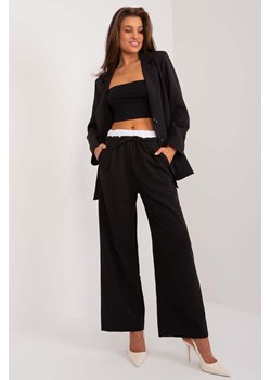 Eleganckie spodnie z podwójną talią czarne ze sklepu 5.10.15 w kategorii Spodnie damskie - zdjęcie 172420184