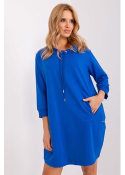 Luźna sukienka dresowa z kieszeniami kobaltowy ze sklepu 5.10.15 w kategorii Sukienki - zdjęcie 172420211