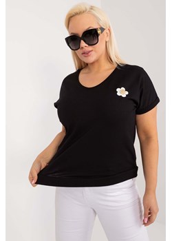 Bluzka plus size z małym nadrukiem czarna ze sklepu 5.10.15 w kategorii Bluzki damskie - zdjęcie 172420214