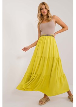 Maxi spódnica z falbaną limonkowa ze sklepu 5.10.15 w kategorii Spódnice - zdjęcie 172420223