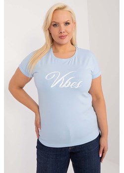 Damski T-Shirt plus size z nadrukiem jasno niebieski ze sklepu 5.10.15 w kategorii Bluzki damskie - zdjęcie 172420244