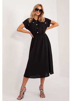 Midi sukienka na co dzień czarna ze sklepu 5.10.15 w kategorii Sukienki - zdjęcie 172420250