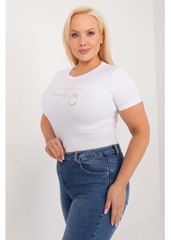 Damski T-Shirt plus size z nadrukiem biały ze sklepu 5.10.15 w kategorii Bluzki damskie - zdjęcie 172420254