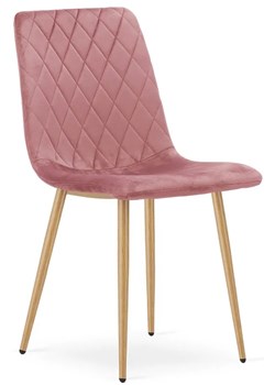 Komplet różowych krzeseł tapicerowanych do kuchni 4 szt. - Saba 3S ze sklepu Edinos.pl w kategorii Krzesła - zdjęcie 172421481