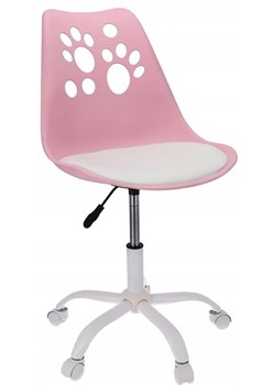 Różowo-biały fotel obrotowy dziecięcy do komputera - Fiti 3X ze sklepu Edinos.pl w kategorii Meble dziecięce - zdjęcie 172421582