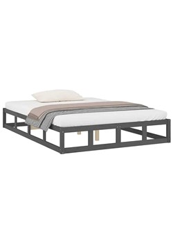 Szare drewniane łóżko w stylu japandi 120x200 - Kaori 4X ze sklepu Edinos.pl w kategorii Łóżka i materace - zdjęcie 172421661