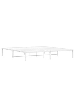Białe metalowe łóżko 140x200 cm - Dafines ze sklepu Edinos.pl w kategorii Łóżka i materace - zdjęcie 172421761