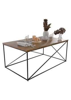 Prostokątny stolik kawowy w stylu loft czarny + dąb lancelot - Sekros 4X ze sklepu Edinos.pl w kategorii Stoliki kawowe - zdjęcie 172421952