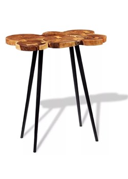 Okrągły stolik plastry drewna – Matel 3X ze sklepu Edinos.pl w kategorii Stoliki kawowe - zdjęcie 172422040