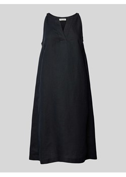 Sukienka lniana o długości do kolan z dekoltem w serek ze sklepu Peek&Cloppenburg  w kategorii Sukienki - zdjęcie 172422282