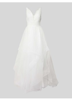 Sukienka wieczorowa z tasiemką w talii i dekoltem w serek ze sklepu Peek&Cloppenburg  w kategorii Sukienki - zdjęcie 172422444