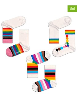 Happy Socks 3-częściowy zestaw prezentowy w kolorze białym ze wzorem ze sklepu Limango Polska w kategorii Skarpetki dziecięce - zdjęcie 172422714