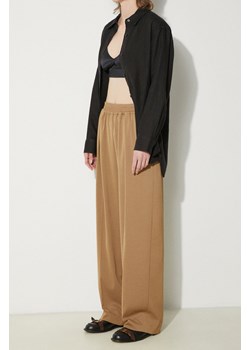 Samsoe Samsoe spodnie JULIA damskie kolor beżowy szerokie high waist F23100048 ze sklepu PRM w kategorii Spodnie damskie - zdjęcie 172422930