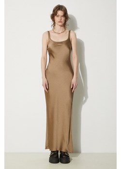 Samsoe Samsoe sukienka kolor brązowy maxi prosta ze sklepu PRM w kategorii Sukienki - zdjęcie 172422932
